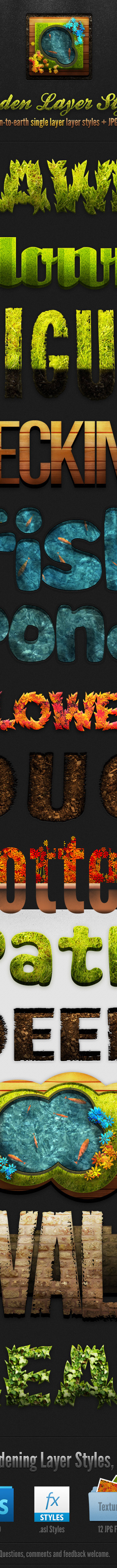 Garden Layer & Text Styles, Add-ons | GraphicRiver