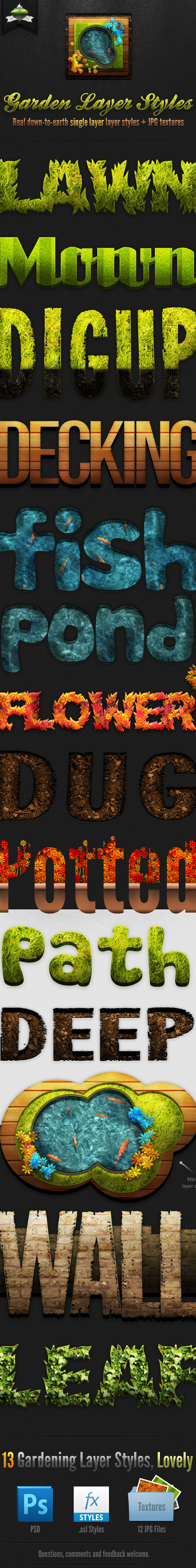 Garden Layer & Text Styles, Add-ons | GraphicRiver