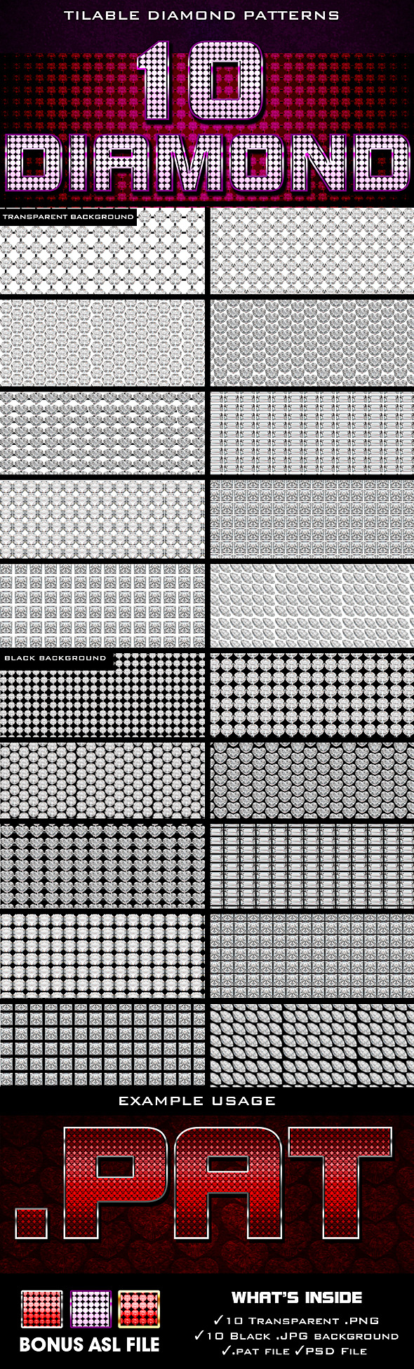 Diamond Patterns, Add-ons | GraphicRiver