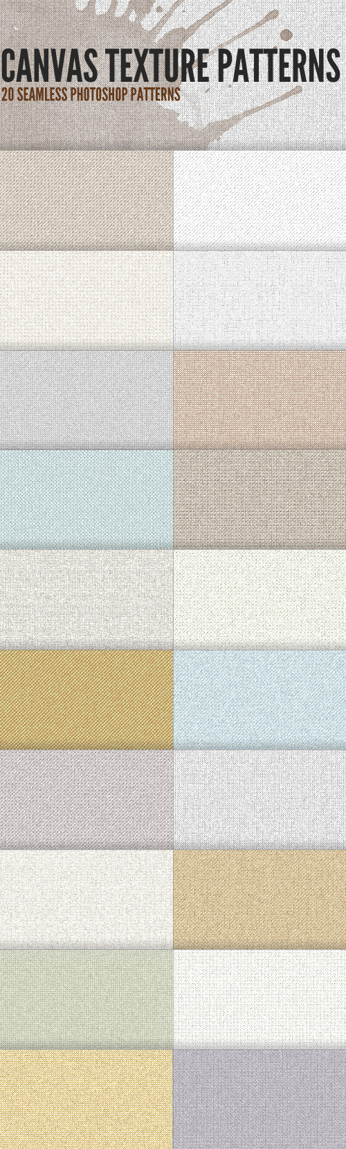 20 Canvas Texture Patterns, Add-ons | GraphicRiver