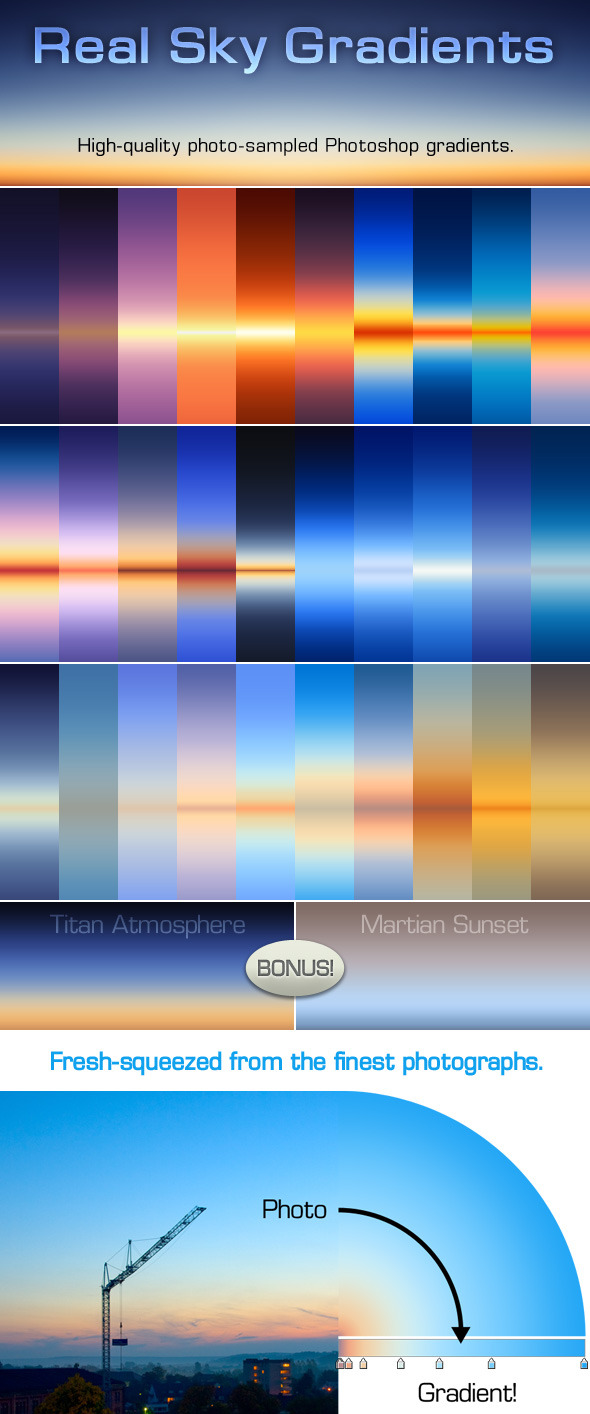 30 Real Sky Gradients, Add-ons | GraphicRiver