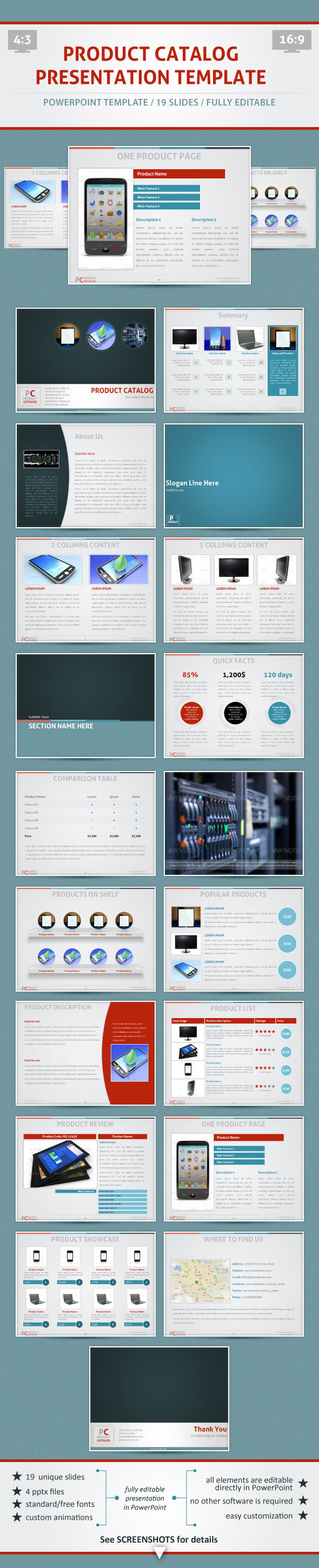 Product Catalog PowerPoint Template, Presentation Templates