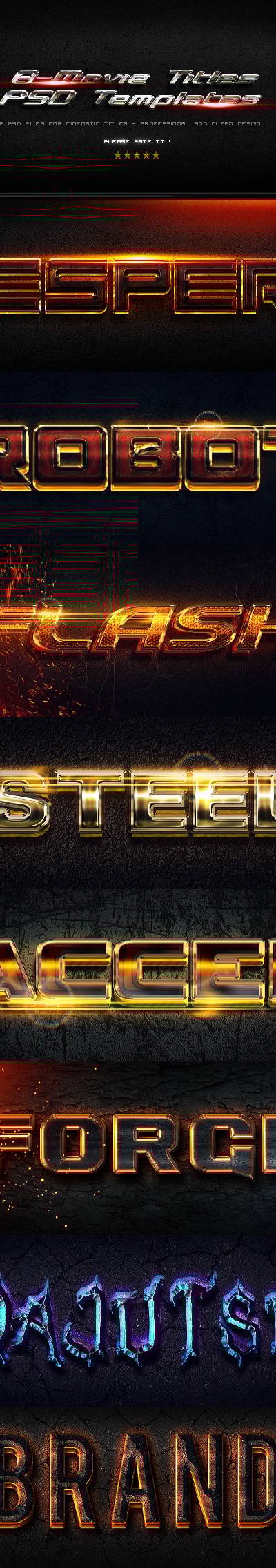 8 Movie Titles PSD Templates, Add-ons | GraphicRiver