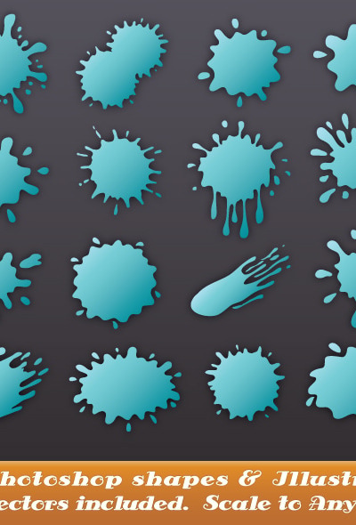Splat and Splash Shapes, Add-ons | GraphicRiver
