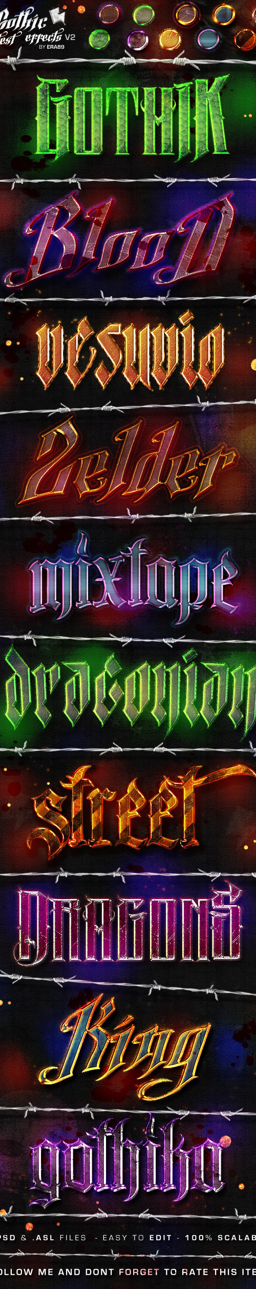 Gothic Text Effects v2 - Photoshop Styles, Add-ons | GraphicRiver