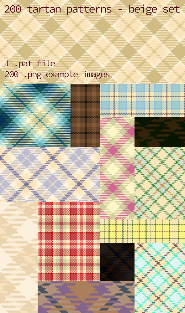 Tartan Pattern Collection - Beige set, Add-ons | GraphicRiver