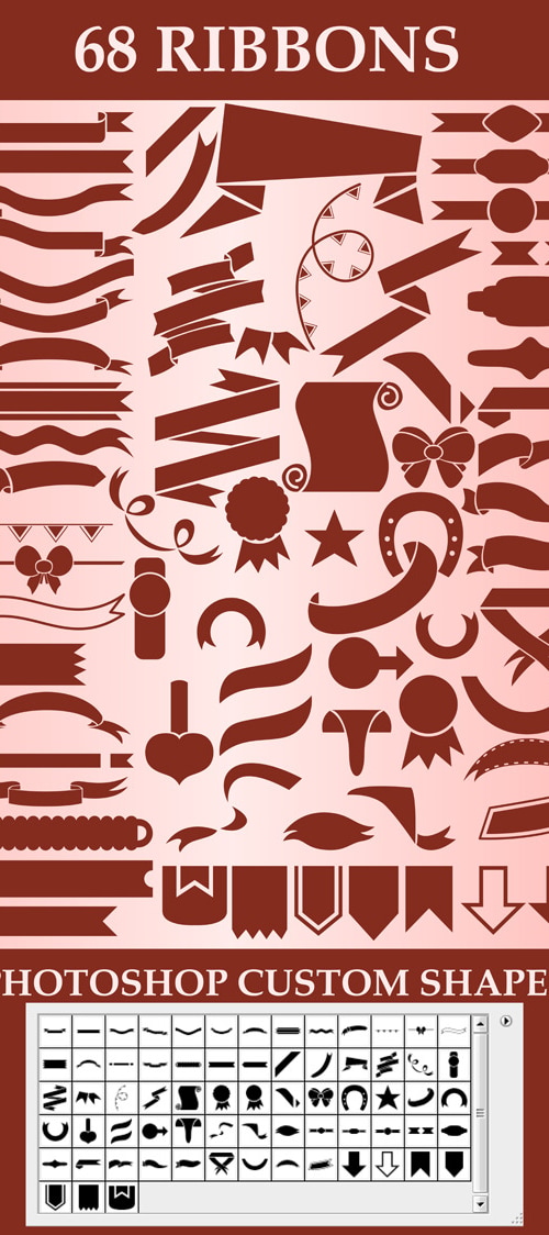 Ribbons custom shapes, Add-ons | GraphicRiver