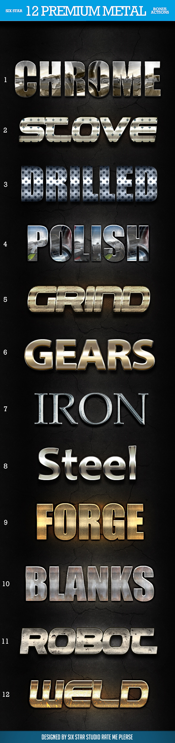 12 Premium Metal Styles, Add-ons | GraphicRiver