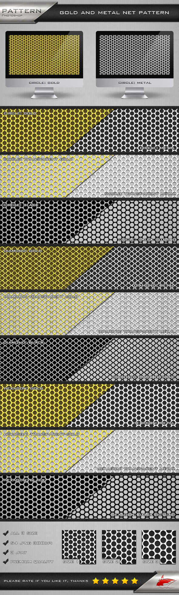 Gold and Metal Net Pattern, Add-ons | GraphicRiver