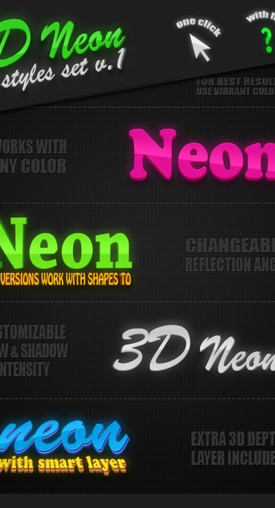3D Neon Text Styles v.1, Add-ons | GraphicRiver