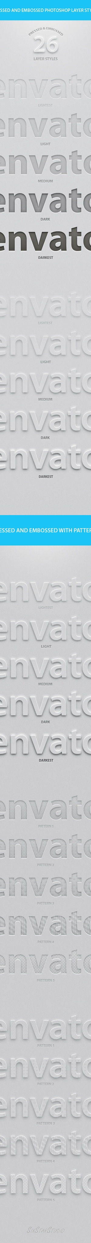 26 Pressed & Embossed Styles, Add-ons | GraphicRiver
