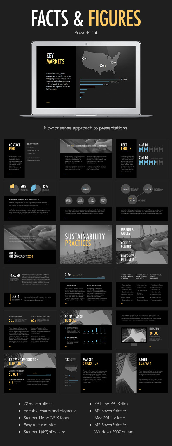 Facts & Figures PowerPoint Template, Presentation Templates | GraphicRiver