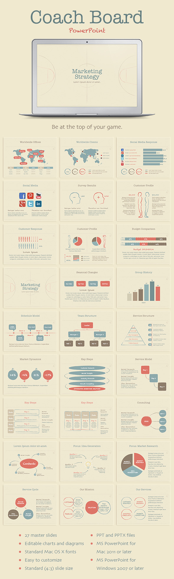 Coach Board PowerPoint Template, Presentation Templates | GraphicRiver