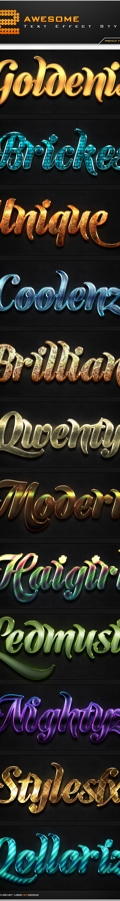 12 Text Effect Styles, Add-ons | GraphicRiver