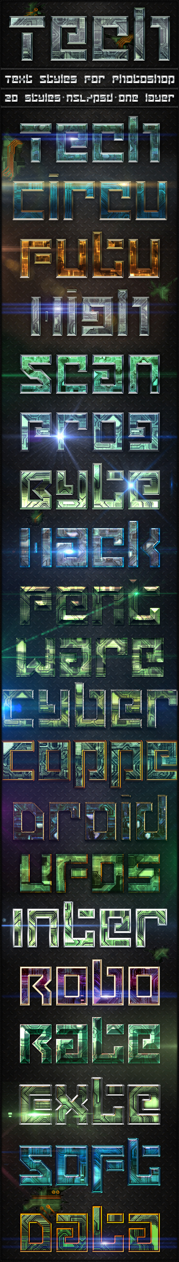Tech - Text Styles, Add-ons | GraphicRiver