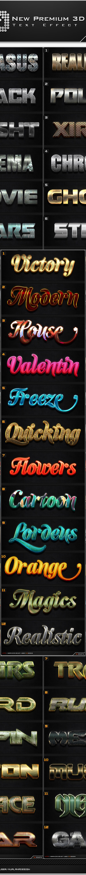 60 New Premium 3D Text Effect Styles Bundle #4, Add-ons | GraphicRiver