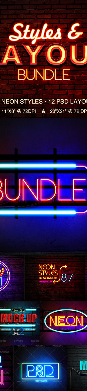 Neon Styles Bundle, Add-ons | GraphicRiver