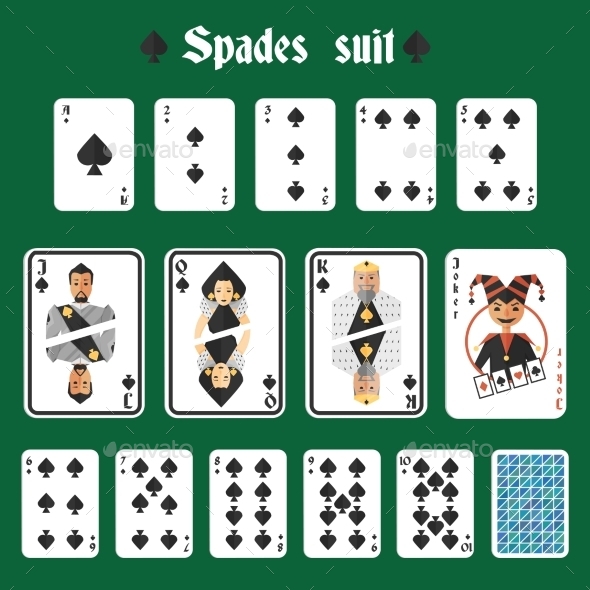 Playing Cards Spades Set, Vectors | GraphicRiver