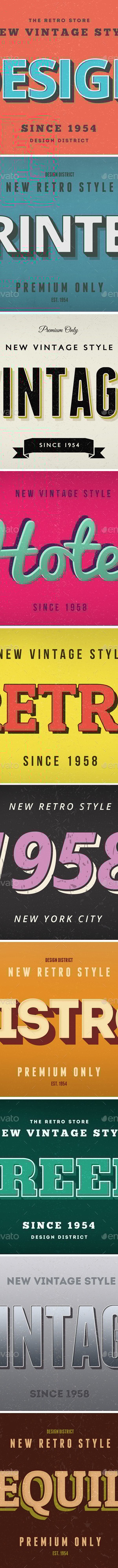 Retro Text Effects - Vintage Style, Graphics | GraphicRiver