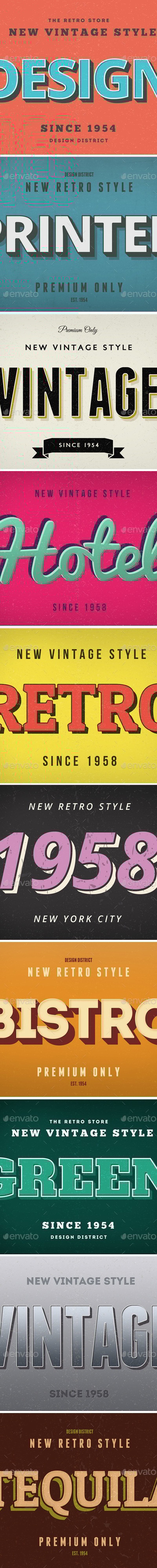 Retro Text Effects - Vintage Style, Graphics | GraphicRiver
