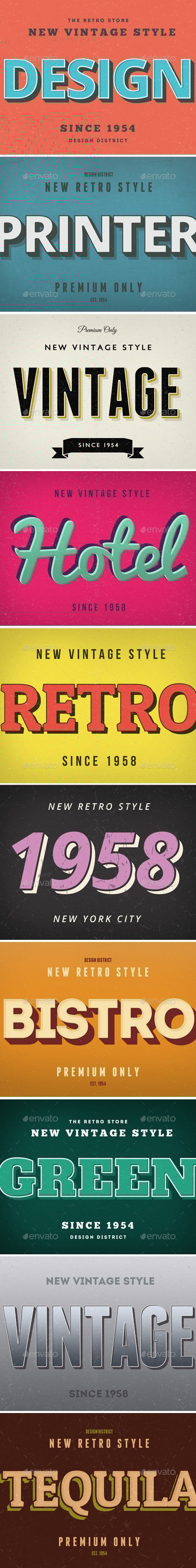 Retro Text Effects - Vintage Style, Graphics | GraphicRiver