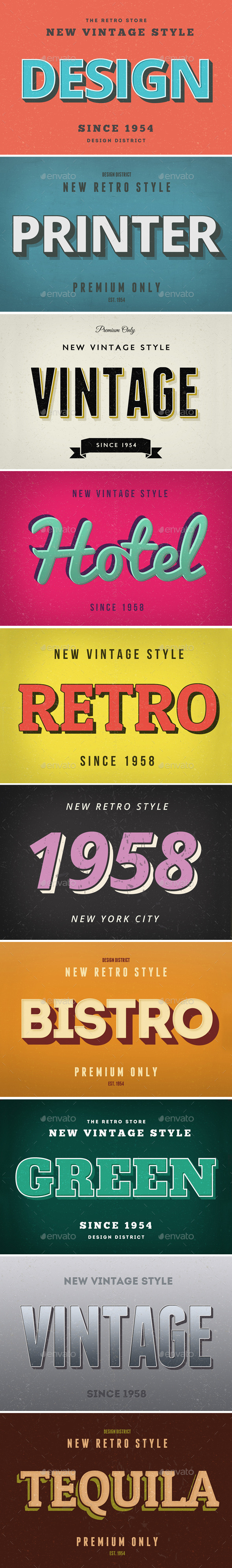 Retro Text Effects - Vintage Style, Graphics | GraphicRiver
