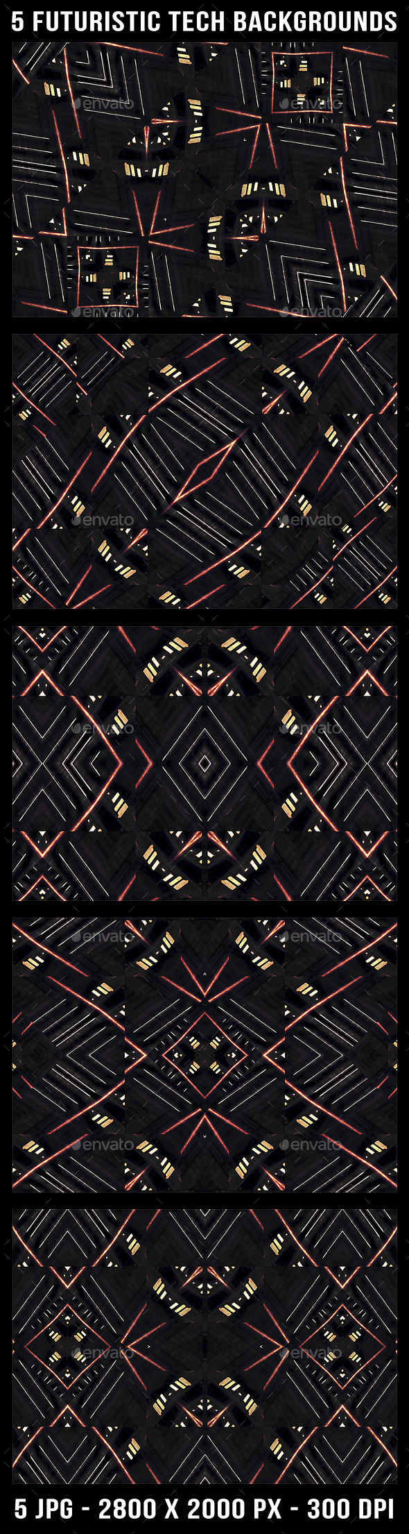 5 Futuristic Tech Backgrounds, Graphics | GraphicRiver