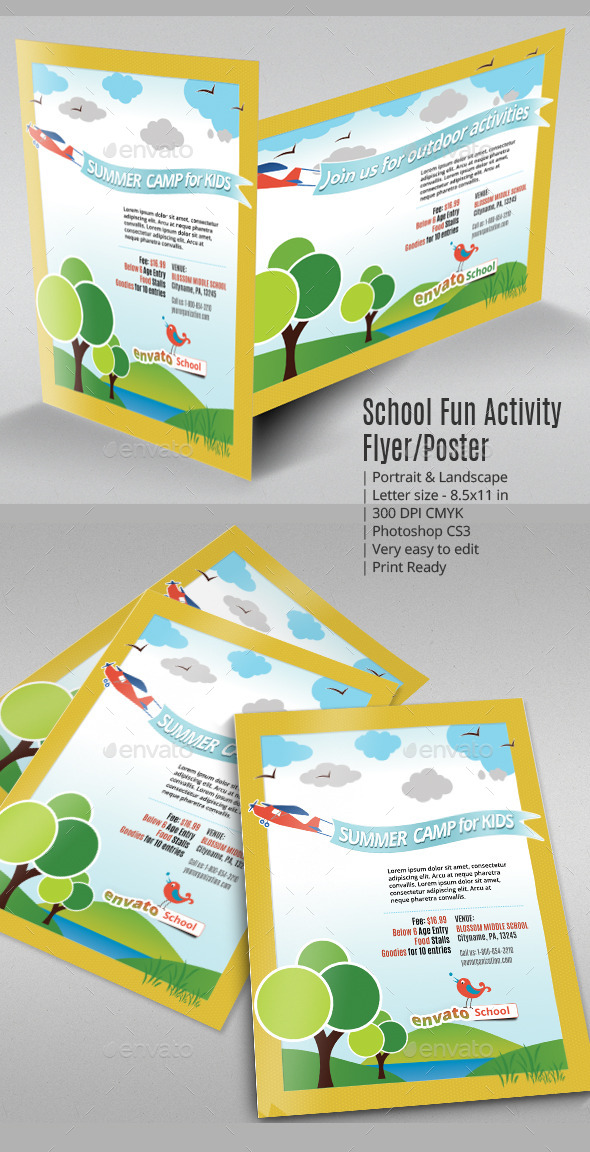 School Fun Activity Flyer or Poster, Print Templates | GraphicRiver