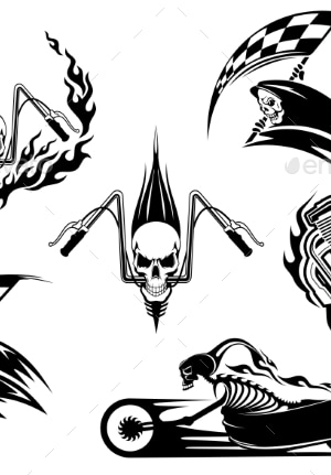 Death Road Accident and Racing Characters, Vectors | GraphicRiver
