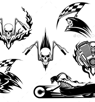 Death Road Accident and Racing Characters, Vectors | GraphicRiver