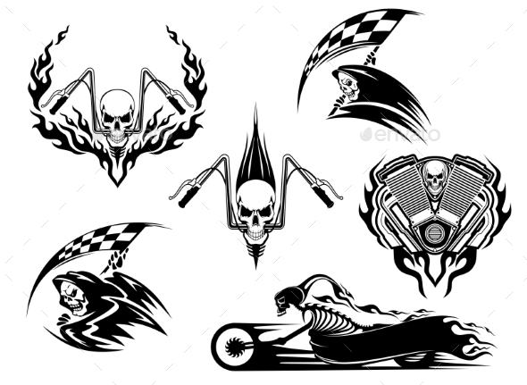 Death Road Accident and Racing Characters, Vectors | GraphicRiver