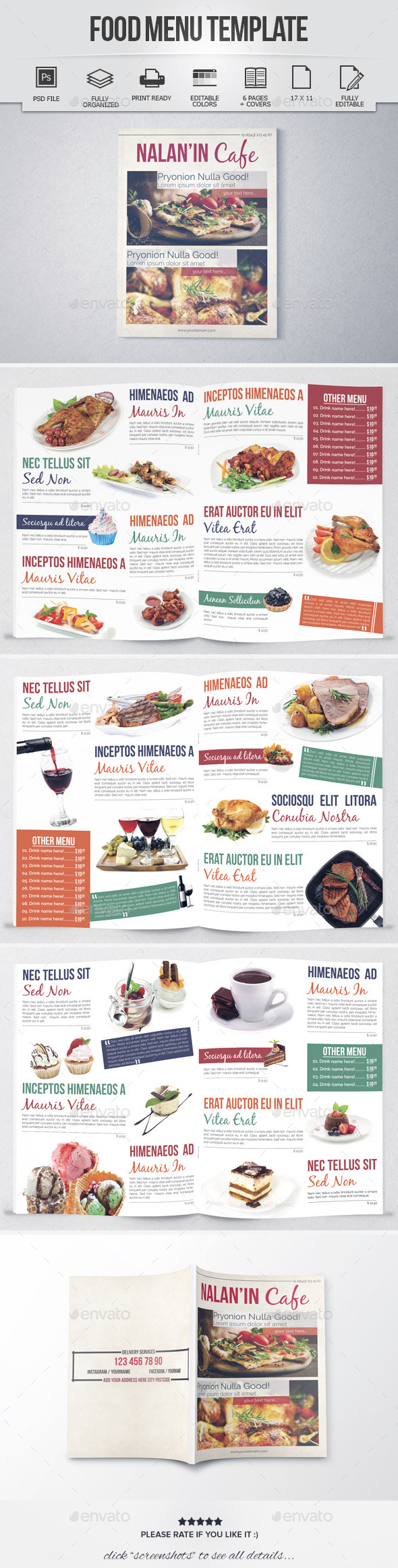 Food Menu Template (8 Pages), Print Templates | GraphicRiver