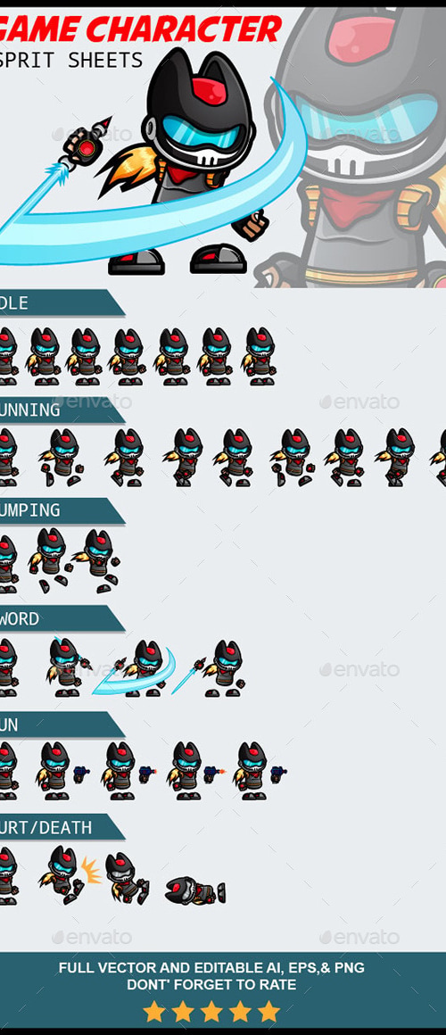 Game Character Spritesheets, Game Assets | GraphicRiver