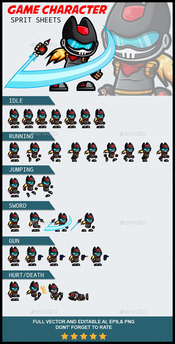 Game Character Spritesheets, Game Assets | GraphicRiver