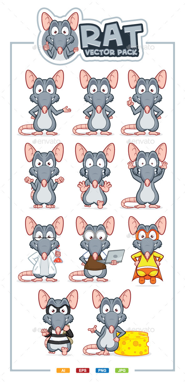 Rat Vector Pack, Vectors | GraphicRiver