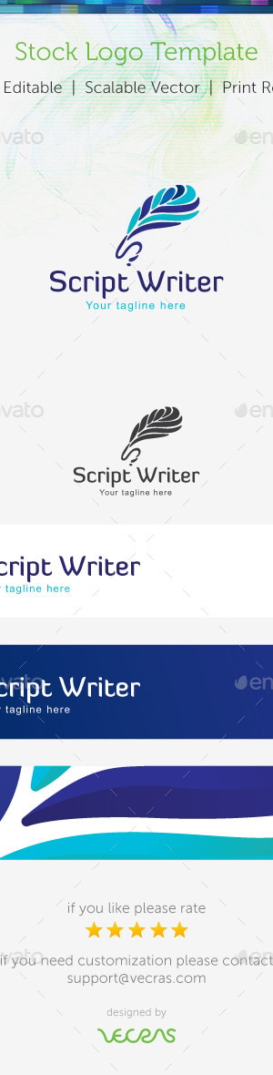 Script Writer Stock Logo Template , Logo Templates | GraphicRiver