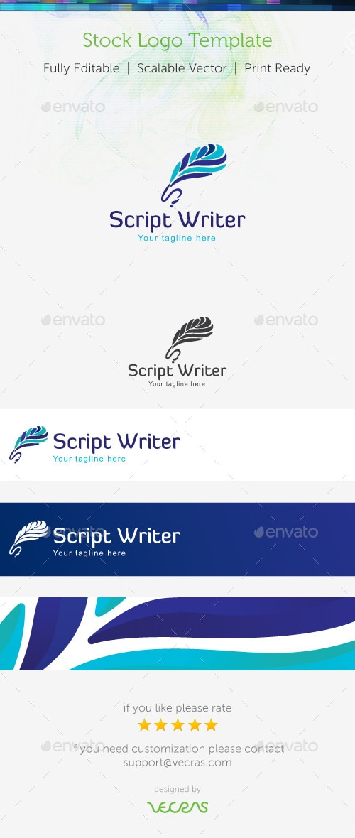 Script Writer Stock Logo Template , Logo Templates | GraphicRiver