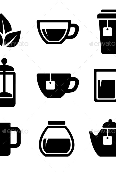 Tea Icons Set. Vector., Icons | GraphicRiver