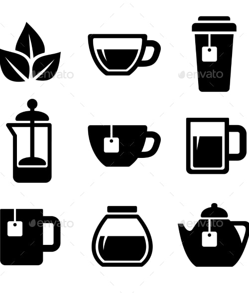 Tea Icons Set. Vector., Icons | GraphicRiver