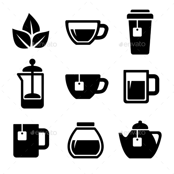 Tea Icons Set. Vector., Icons | GraphicRiver