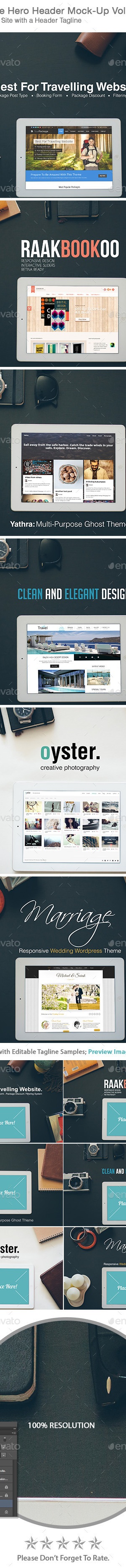 v2 Tablet / Pad Device Hero Header Mock-Up, Graphics | GraphicRiver