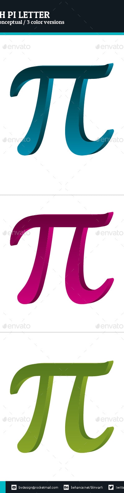 Math Pi Letter, Vectors | GraphicRiver