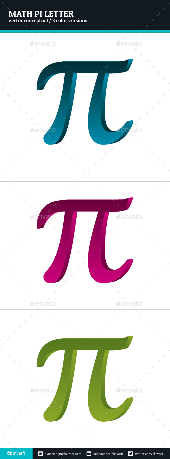 Math Pi Letter, Vectors | GraphicRiver