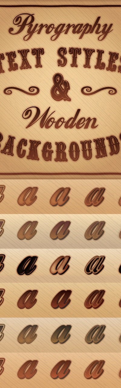 Pyrography (Burnt Wood) Styles & Background Pack, Add-ons | GraphicRiver