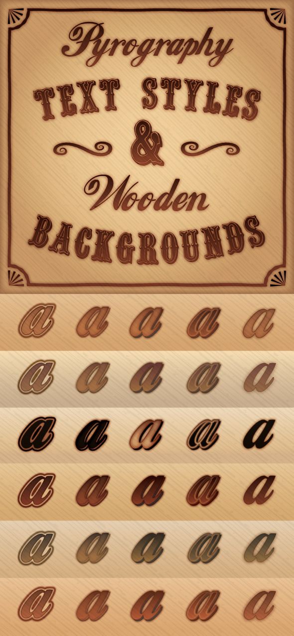 Pyrography (Burnt Wood) Styles & Background Pack, Add-ons | GraphicRiver