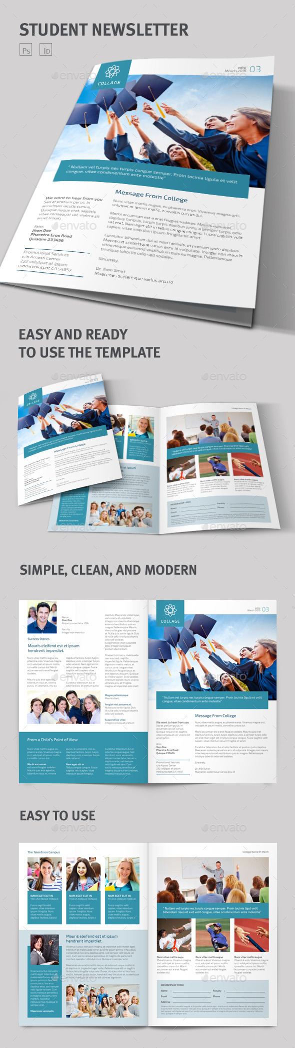 Student Newsletter, Print Templates | GraphicRiver