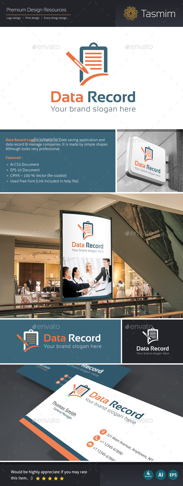 Data Record Logo Template, Logo Templates | GraphicRiver