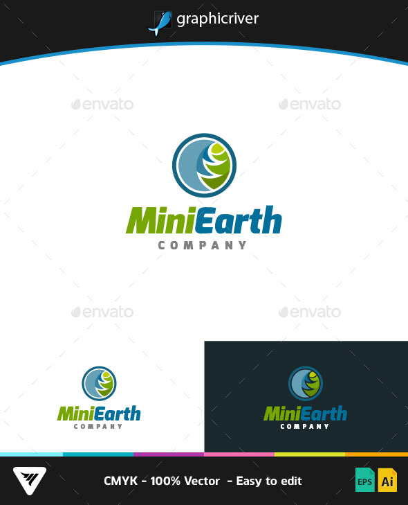 Mini Earth Logo, Logo Templates | GraphicRiver