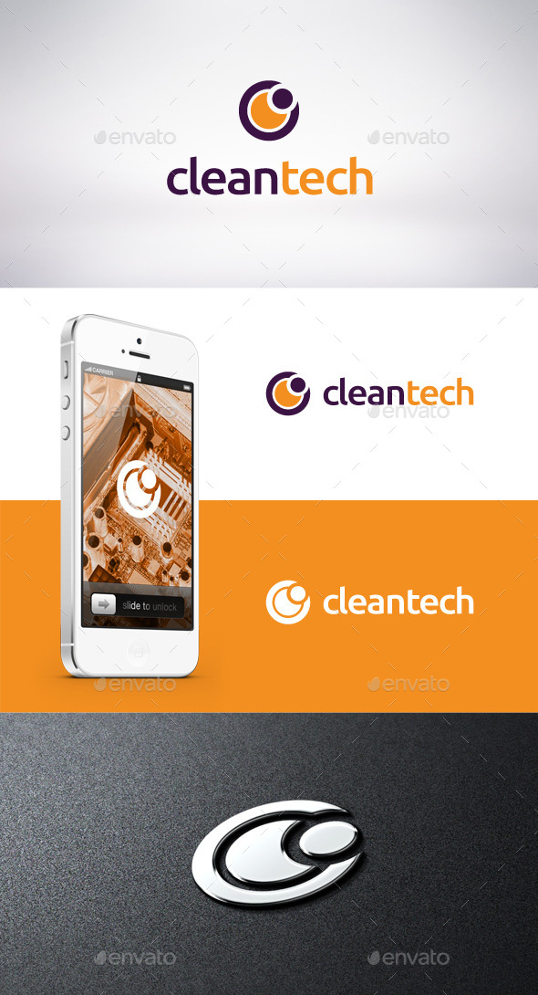 Clean Tech Logo Template, Logo Templates | GraphicRiver