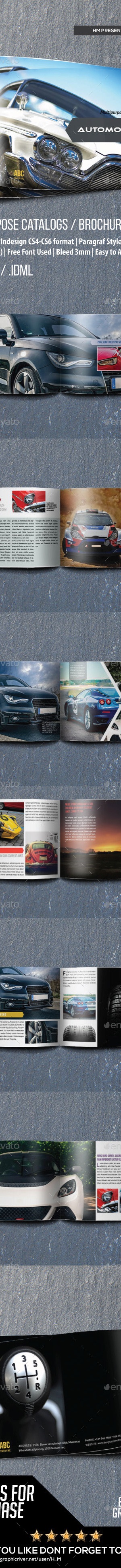 Automotive Catalog Brochure Indesign Template, Print Templates ...